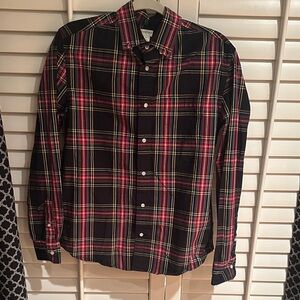 Crewcuts Black and Red Plaid Button Down Shirt